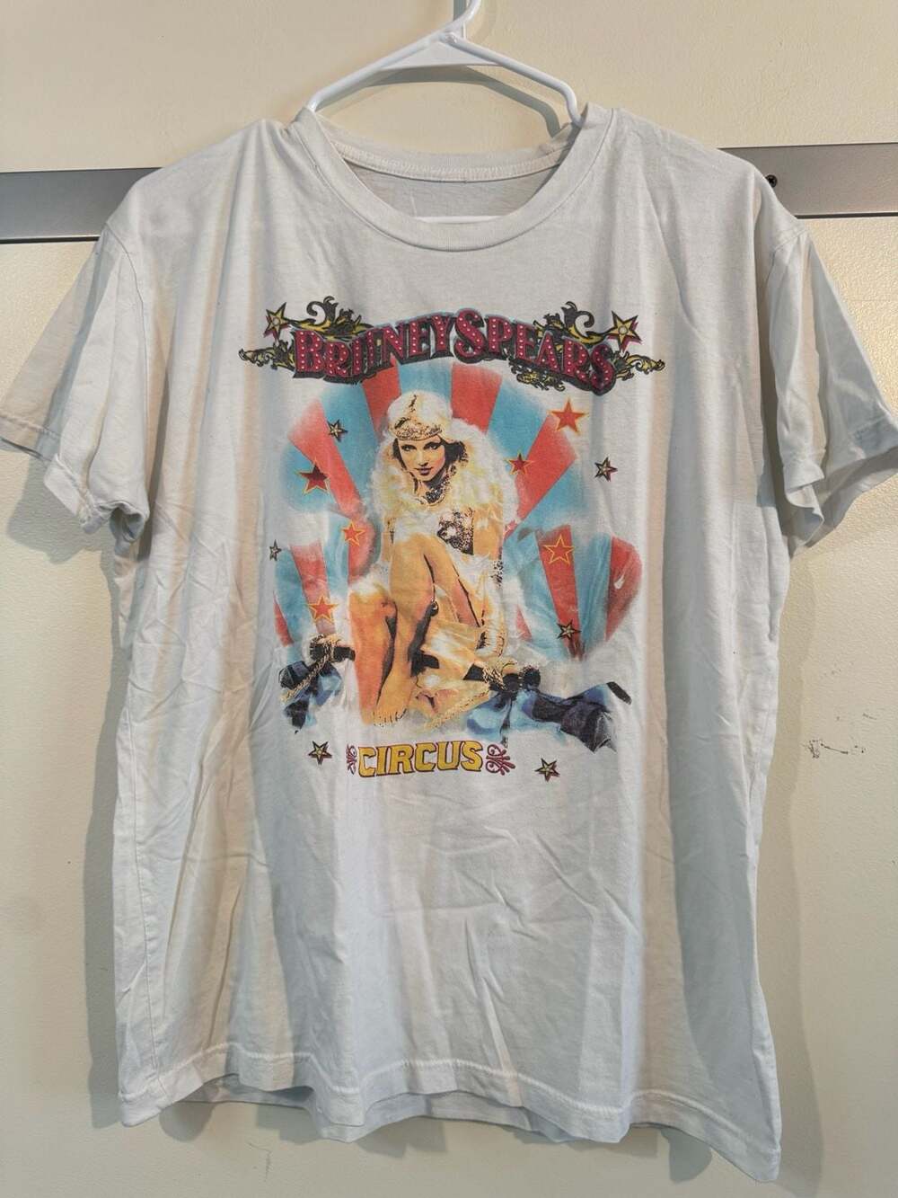 2009 Britney Spears Circus World Tour Music Concert T Shirt White Size M Vintage
